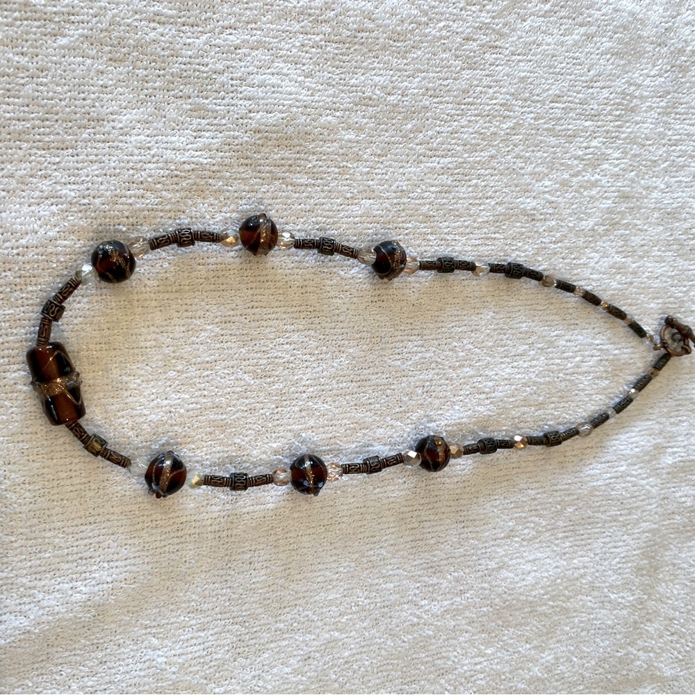 Brown/copper color bead necklace